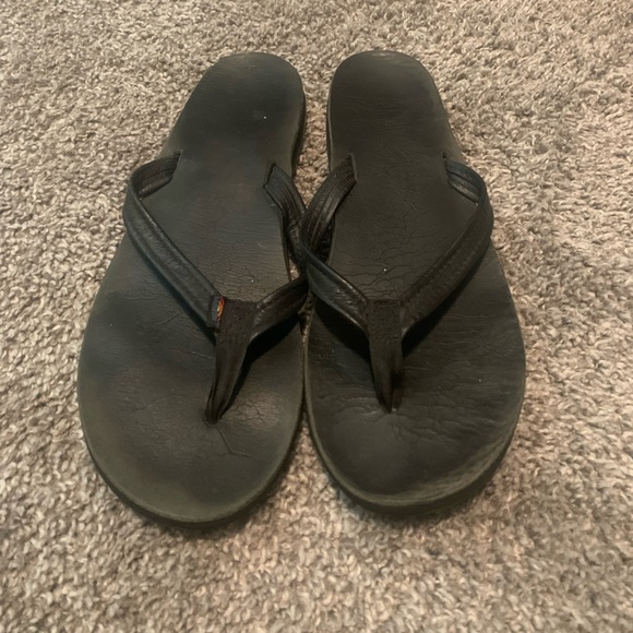 Black Rainbow Leather Sandals - Picture 1 of 5
